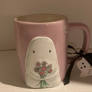 Rae Dunn Hey Boo Ghost Double Sided Mug NEW